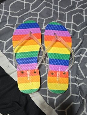 Old Navy Rainbow Flip Flops
